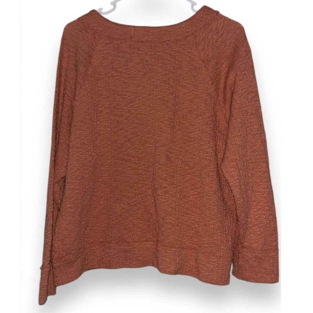 Vince Camuto orange cotton waffle knit button front cardigan sz XL coastal grand - Picture 3 of 4